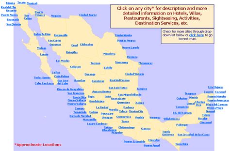 different cities in mexico.